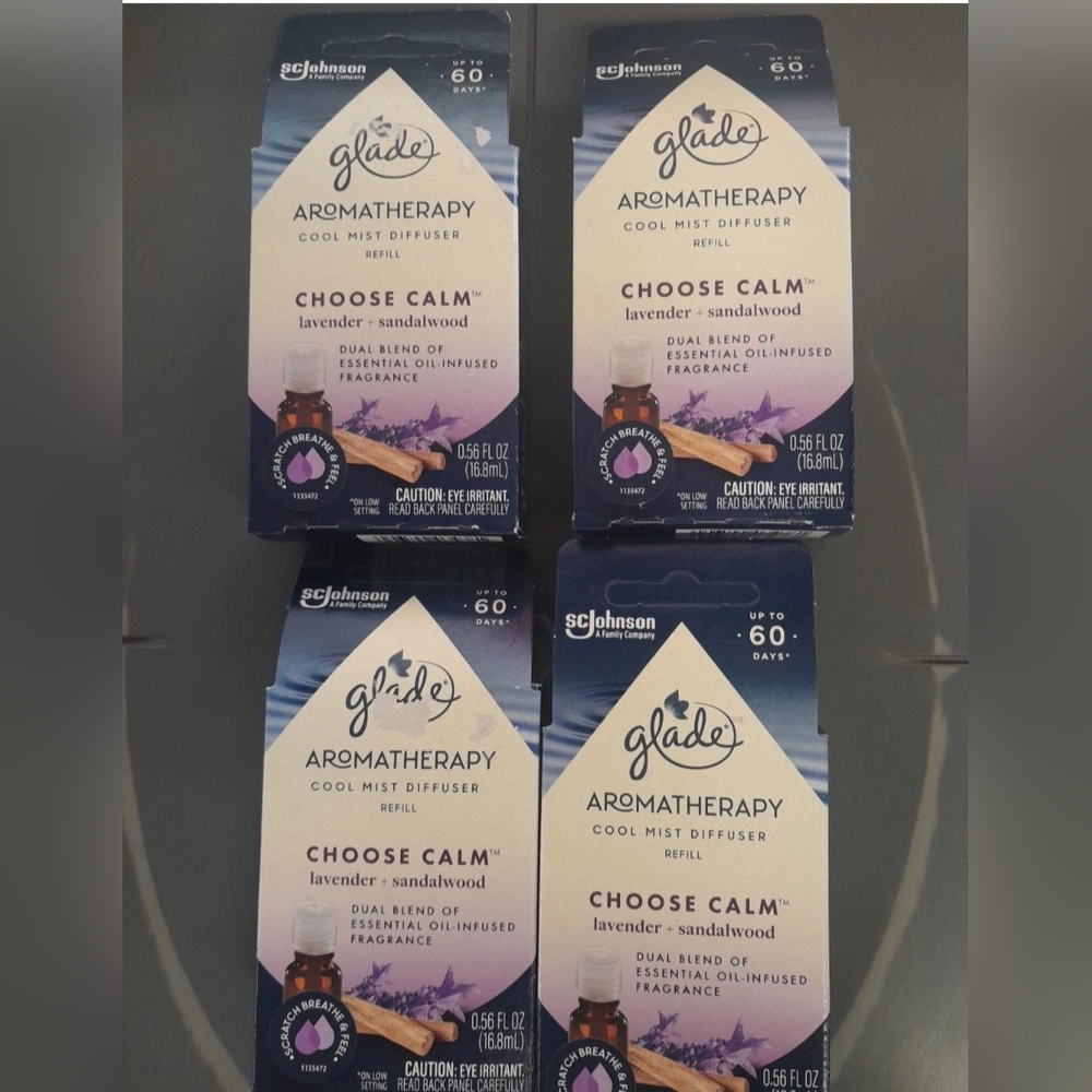 4 Glade Aromatherapy Choose Calm Refills  - Lavender & Sandalwood NIB